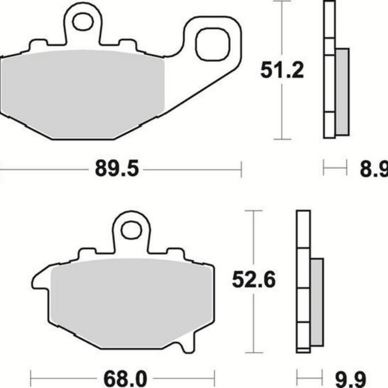 Set placute frana spate Ferodo FDB2012EF – doua geometrii 68x54.5mm si 90x51.5mm
