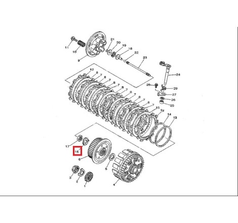 SAIBA AMBREIAJ YAMAHA YZ250F (2001-2016)