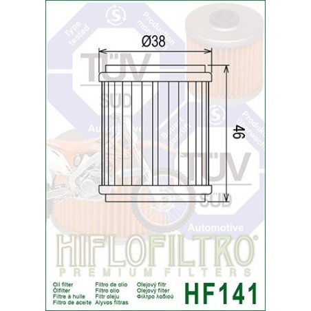 Filtru ulei HF141 Racing