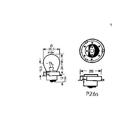  Bec far moto 6V 15W cu tablita